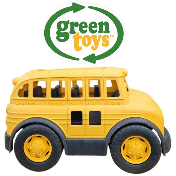 Green Toys School Bus Yellow Pretend Play Toys Toddler Vehicle Made in USA No BP - Picture 1 of 9